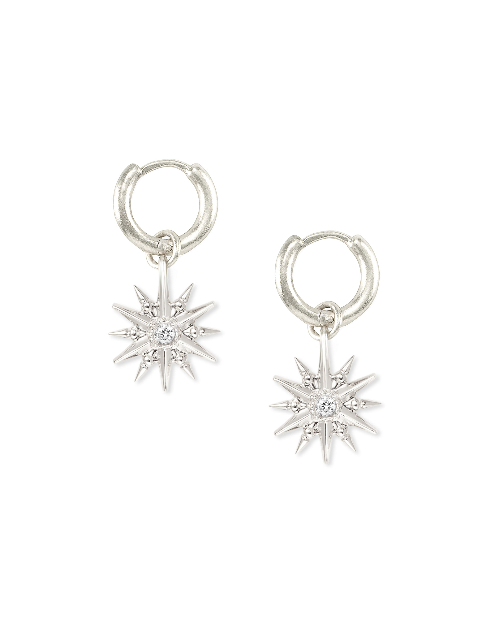 Star Charm Huggie Earrings in Silver Kendra Scott